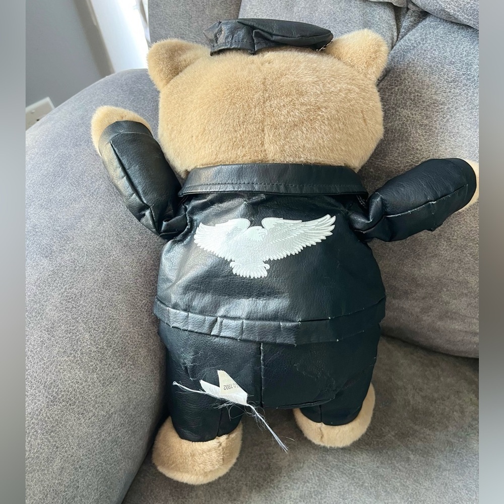 Ganz Vintage 1992 Marlo Brando Plush Teddy bear Stuffed Animal Biker Collectible - Picture 3 of 8